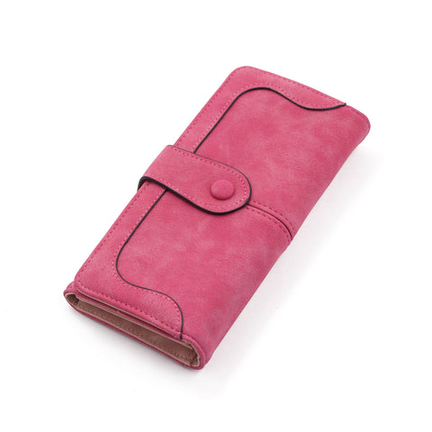 Suede Clutch Wallet – Hot Pink