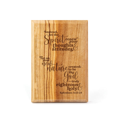 Put on Your New Nature, Olive Wood Plaque
