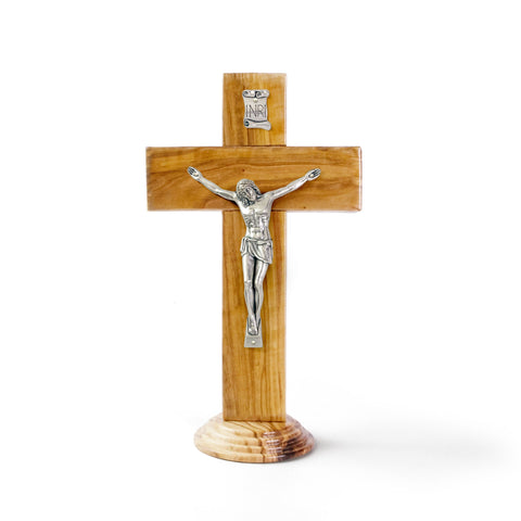 11" Olive Wood Desk Crucifix