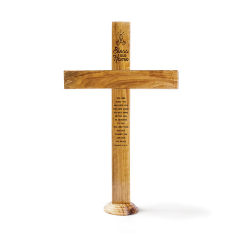 Bless Our Home – Olive Wood Memorial Desk Cross