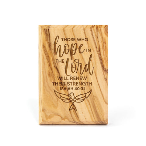 Hope in the Lord, Olive Wood Plaque