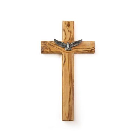 8" Confirmation Dove Olive Wood Wall Cross