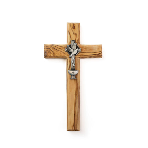 8" Baptism Olive Wood Wall Cross
