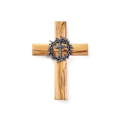 5" Crown of Thorns Olive Wood Wall Cross