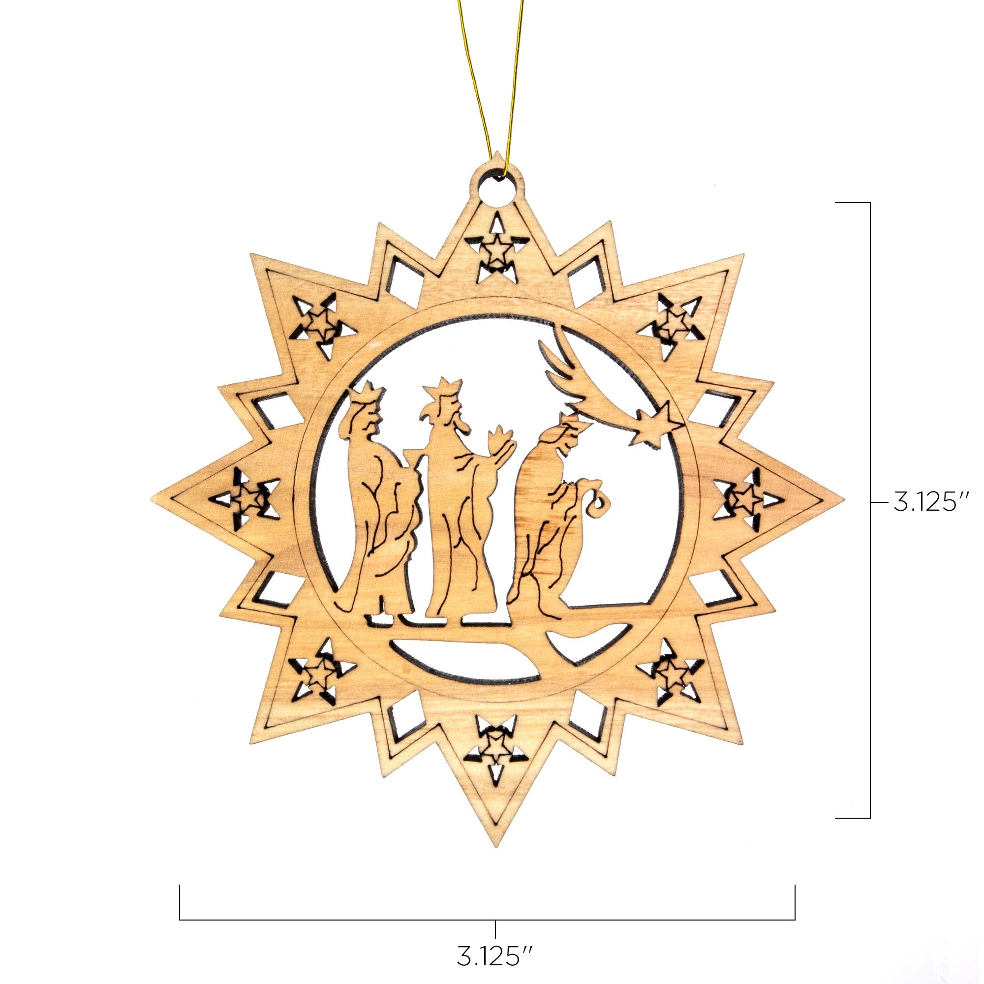2D Laser Cut Star Ornament – Wise Men