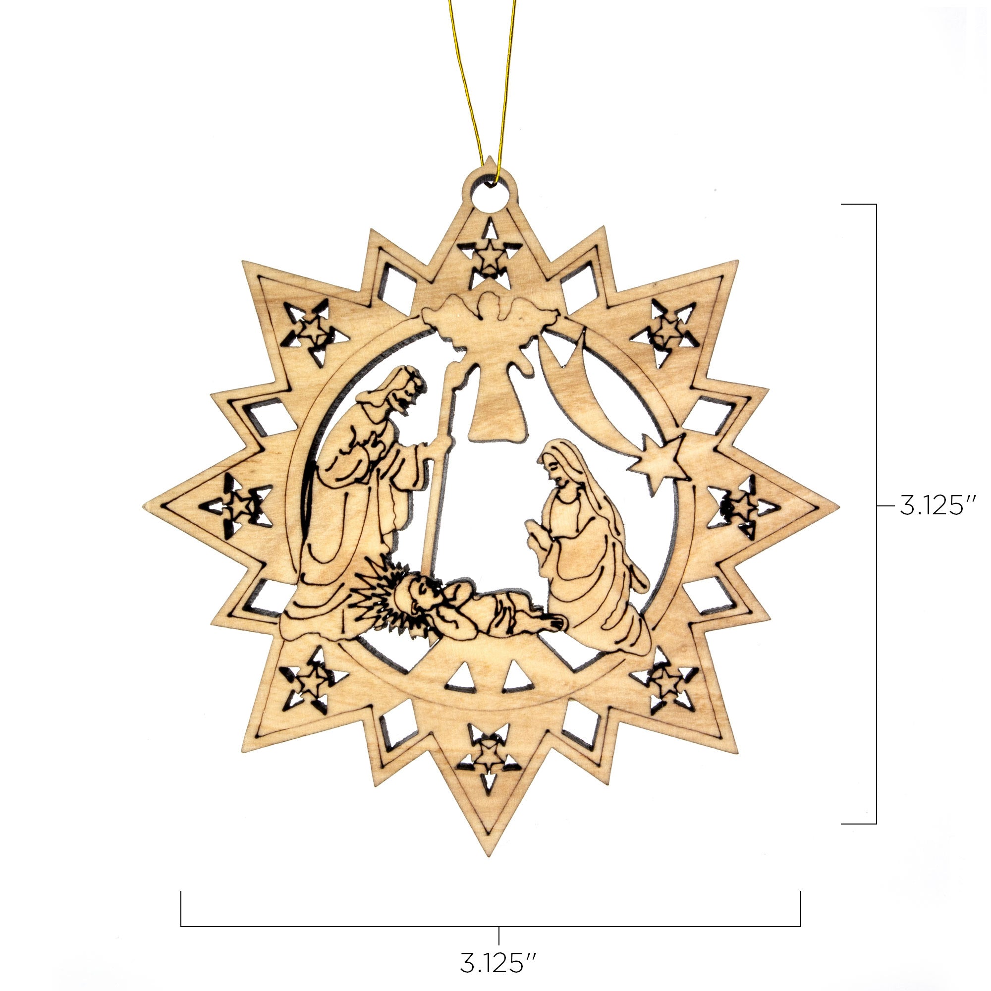 2D Laser Cut Star Ornament – Nativity