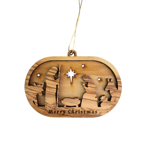 Oval Dimensional Ornament - Nativity