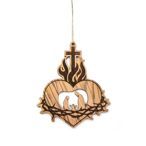2D Christmas Ornament – Sacred Heart with Nativity