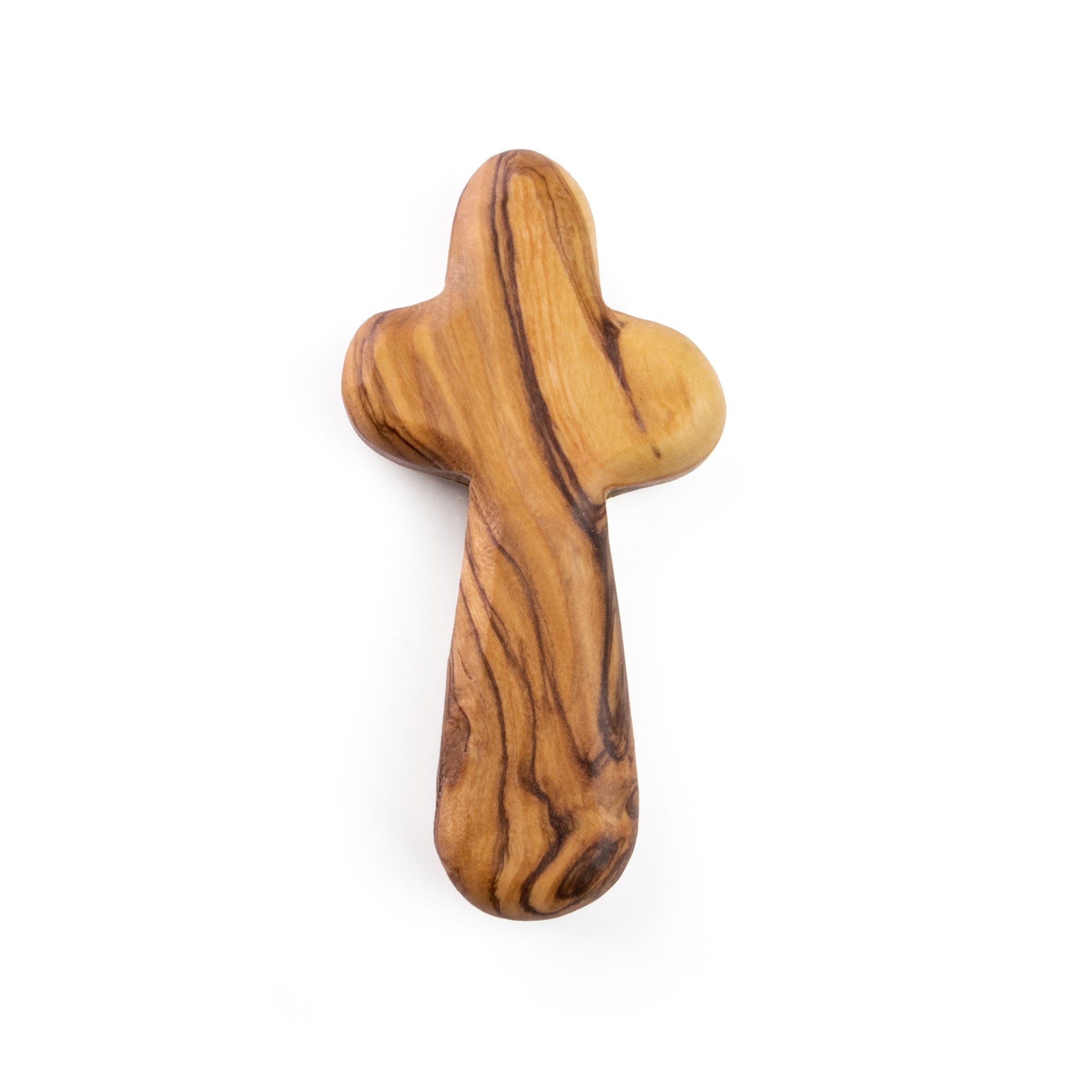Medium Olive Wood Cross on a white background
