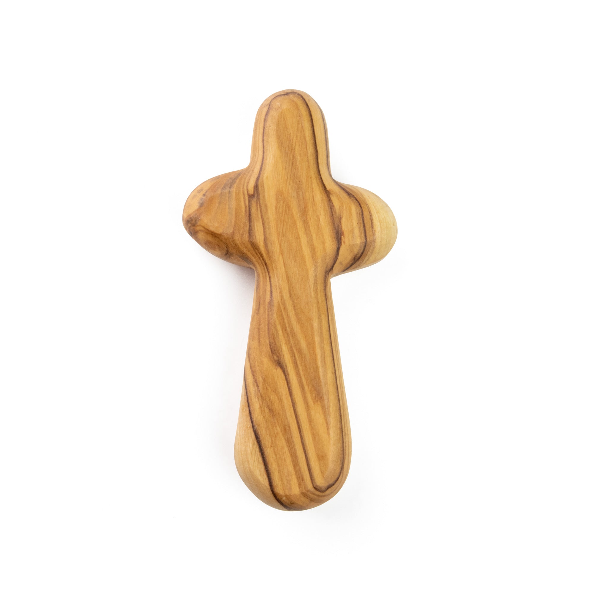 Large Olive Wood Cross on a white background