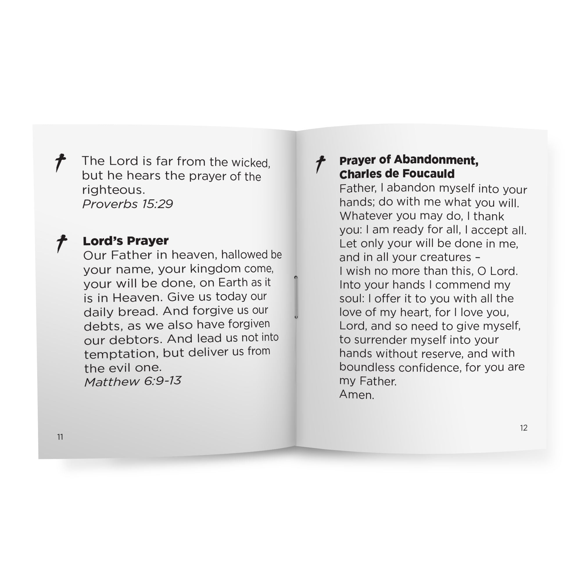 Sample of inside pages of the Meditation Prayer Booklet on a white background