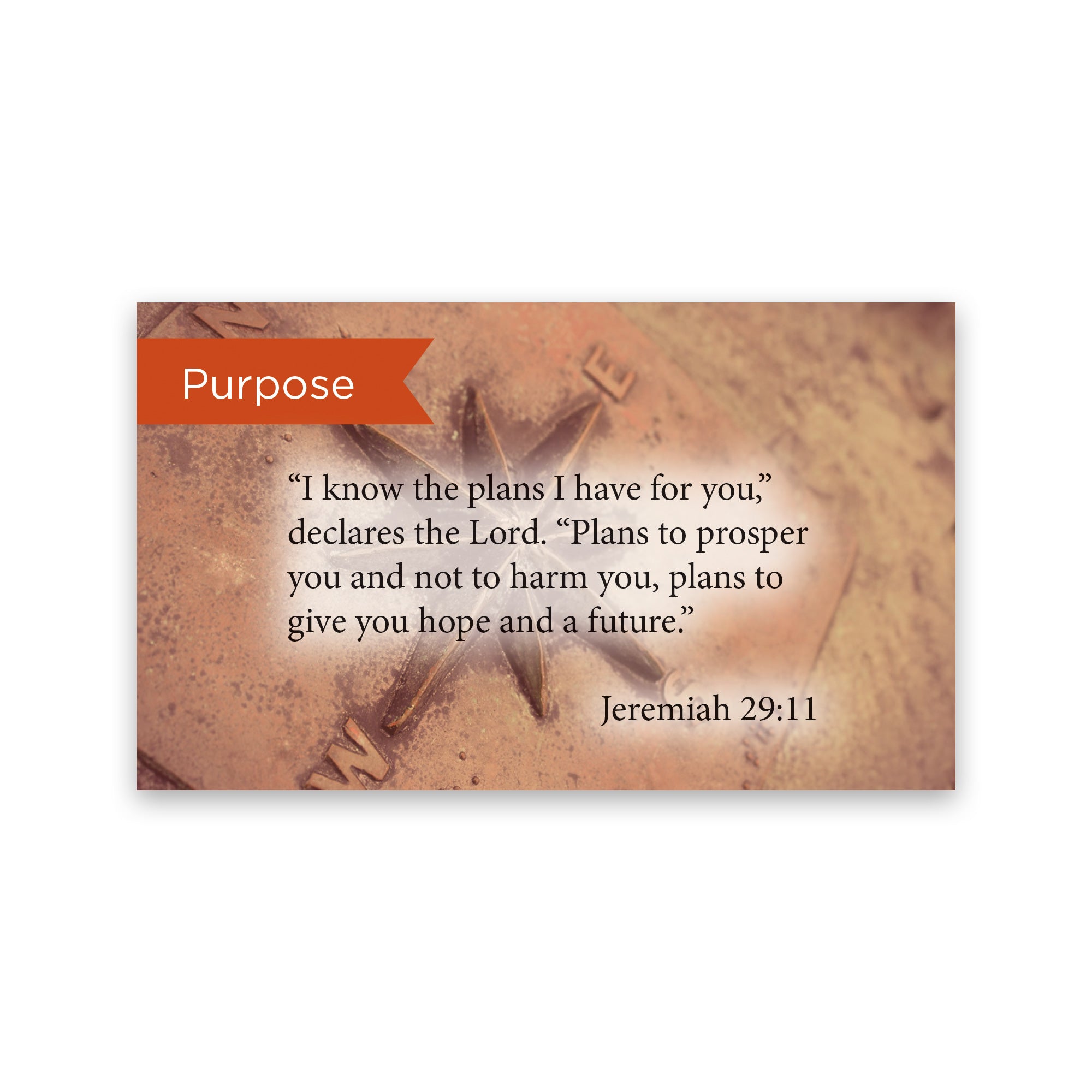 Purpose, Jeremiah 29:11, Pass Along Scripture Cards, Pack 25