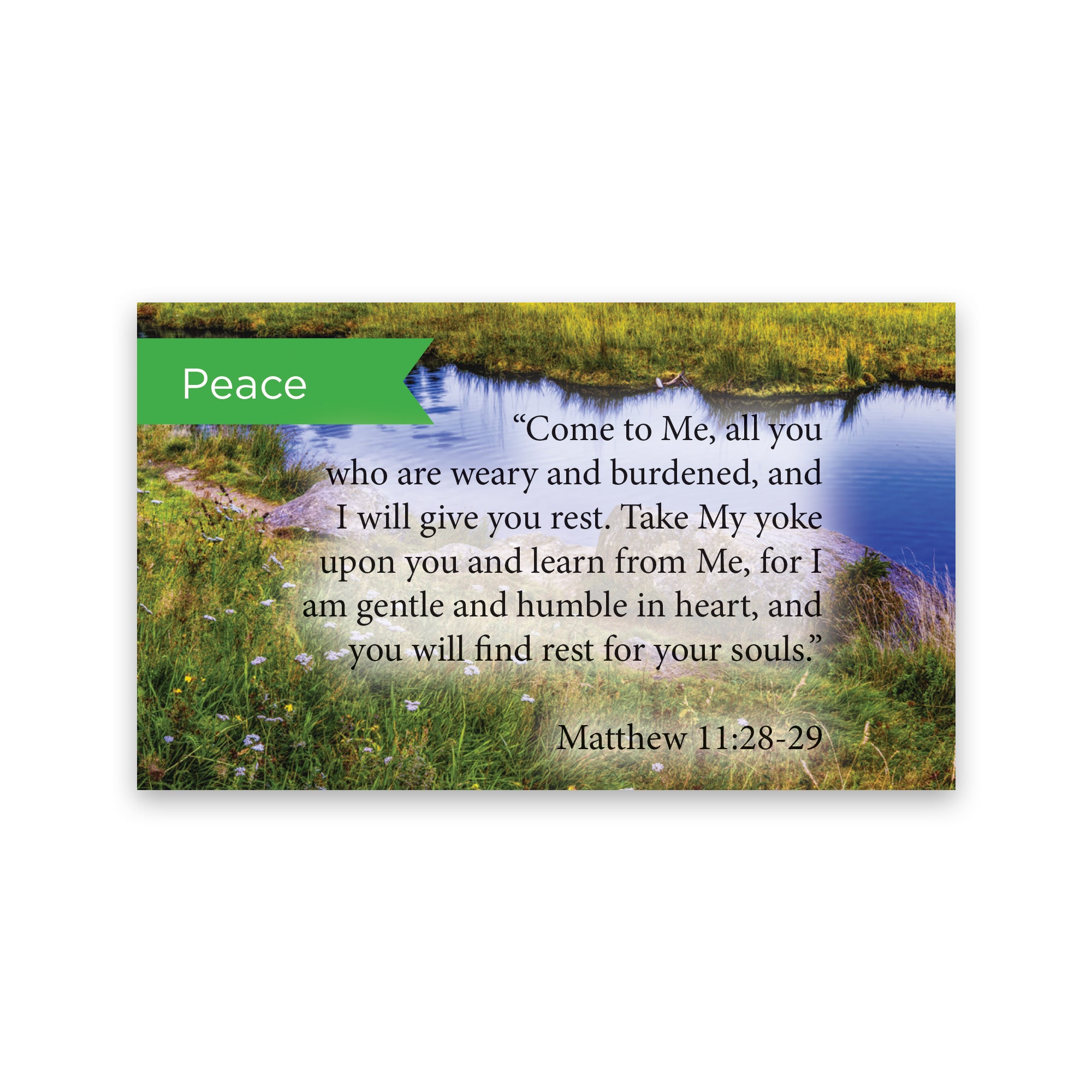 Peace, Matt 11:28-29, Pass Along Scripture Cards, Pack 25