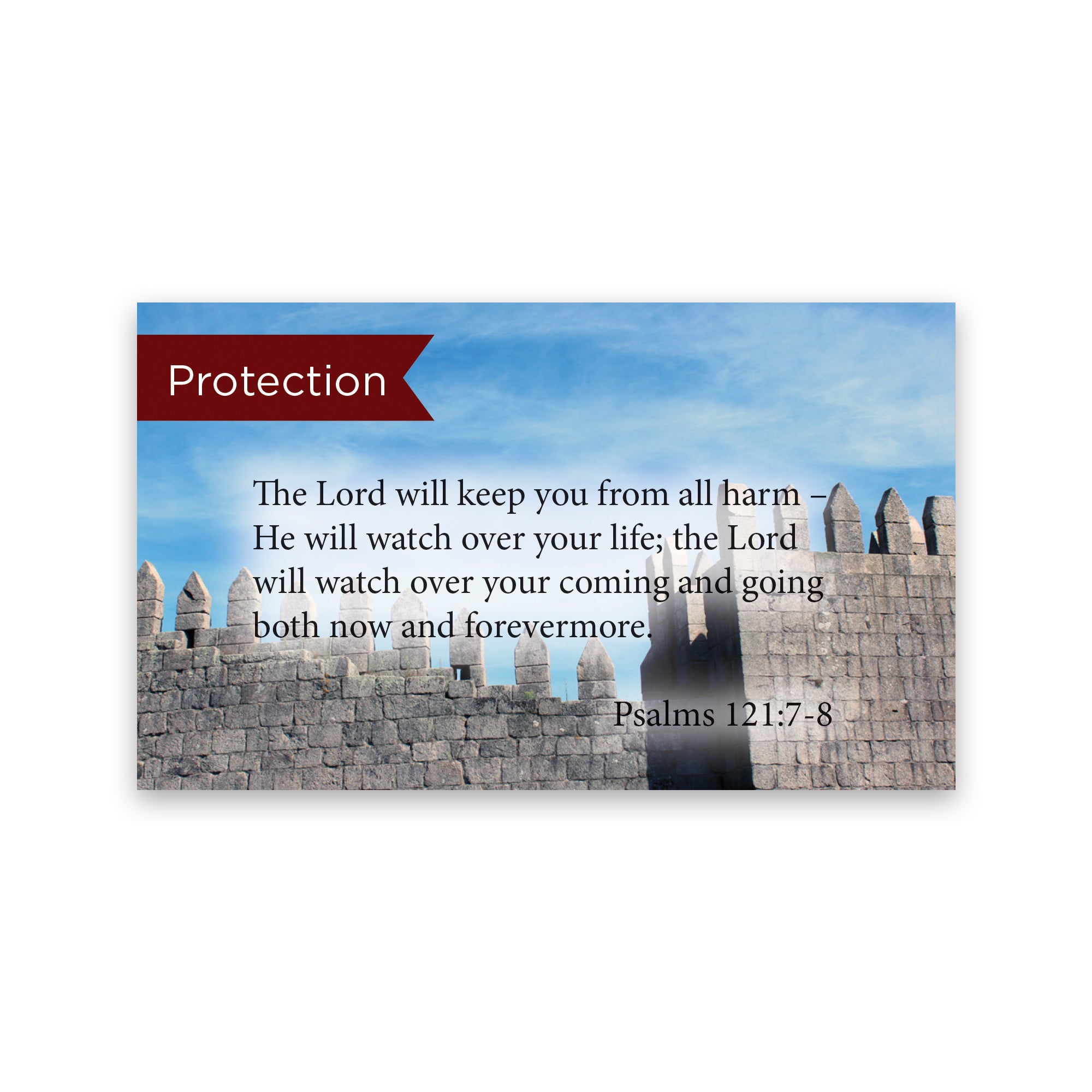 Protection, Psalms 121:7-8, Pass Along Scripture Cards, Pack 25