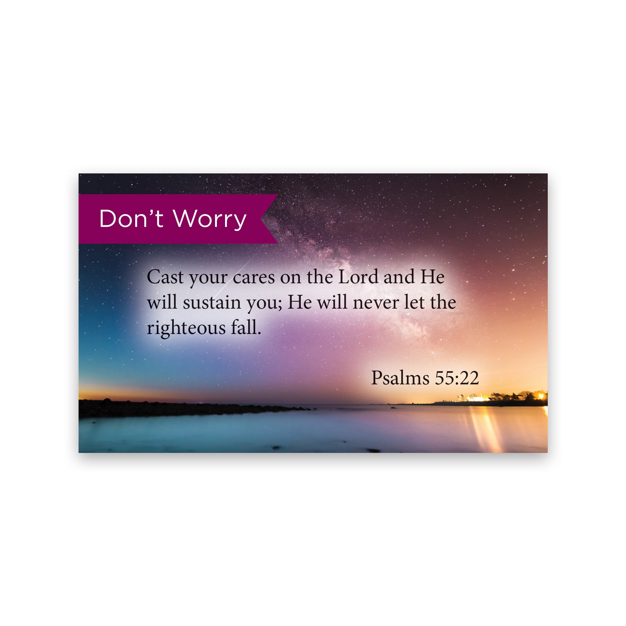 Don't Worry, Psalms 55:22, Pass Along Scripture Cards, Pack 25