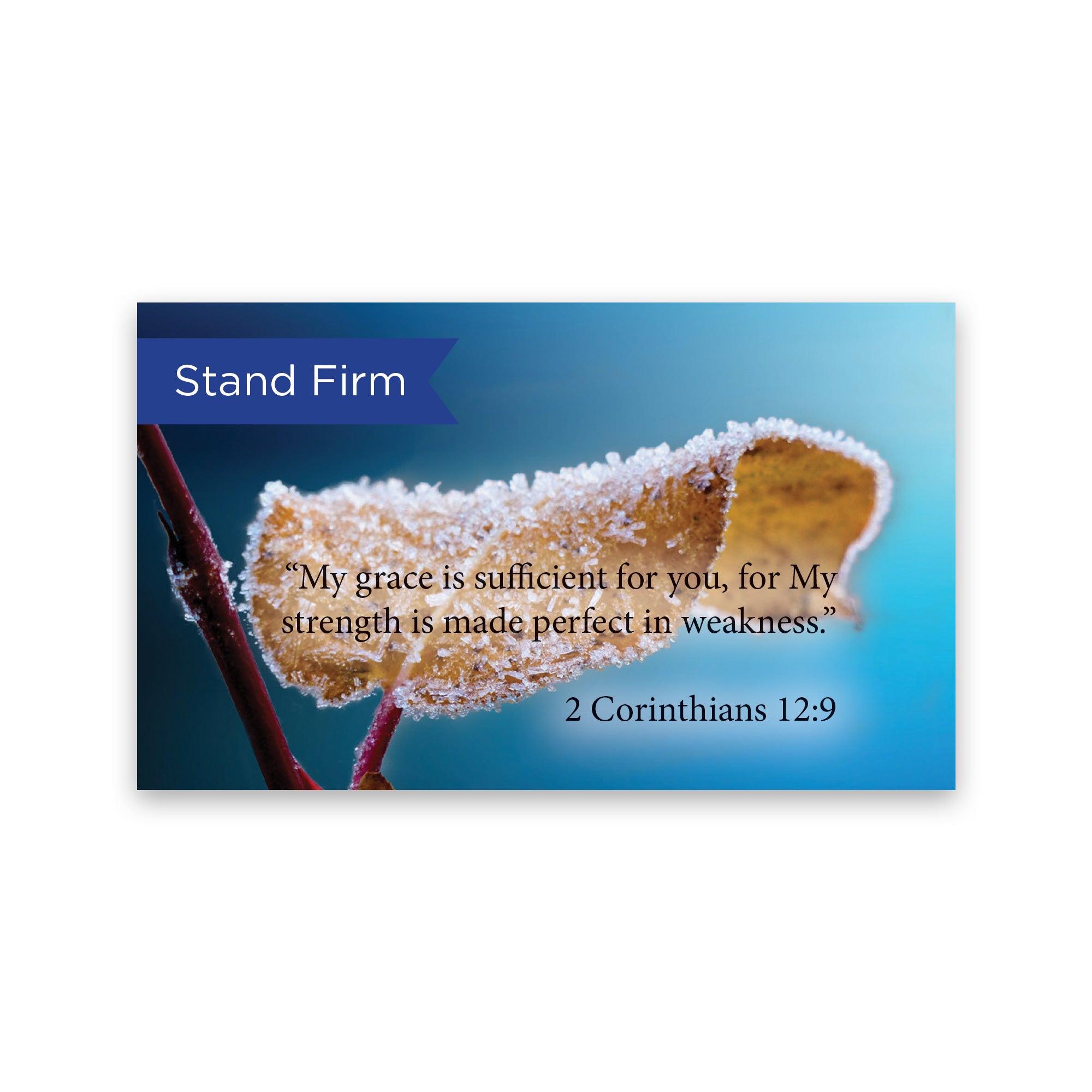 Stand Firm, 2 Cor 12:9, Pass Along Scripture Cards, Pack 25