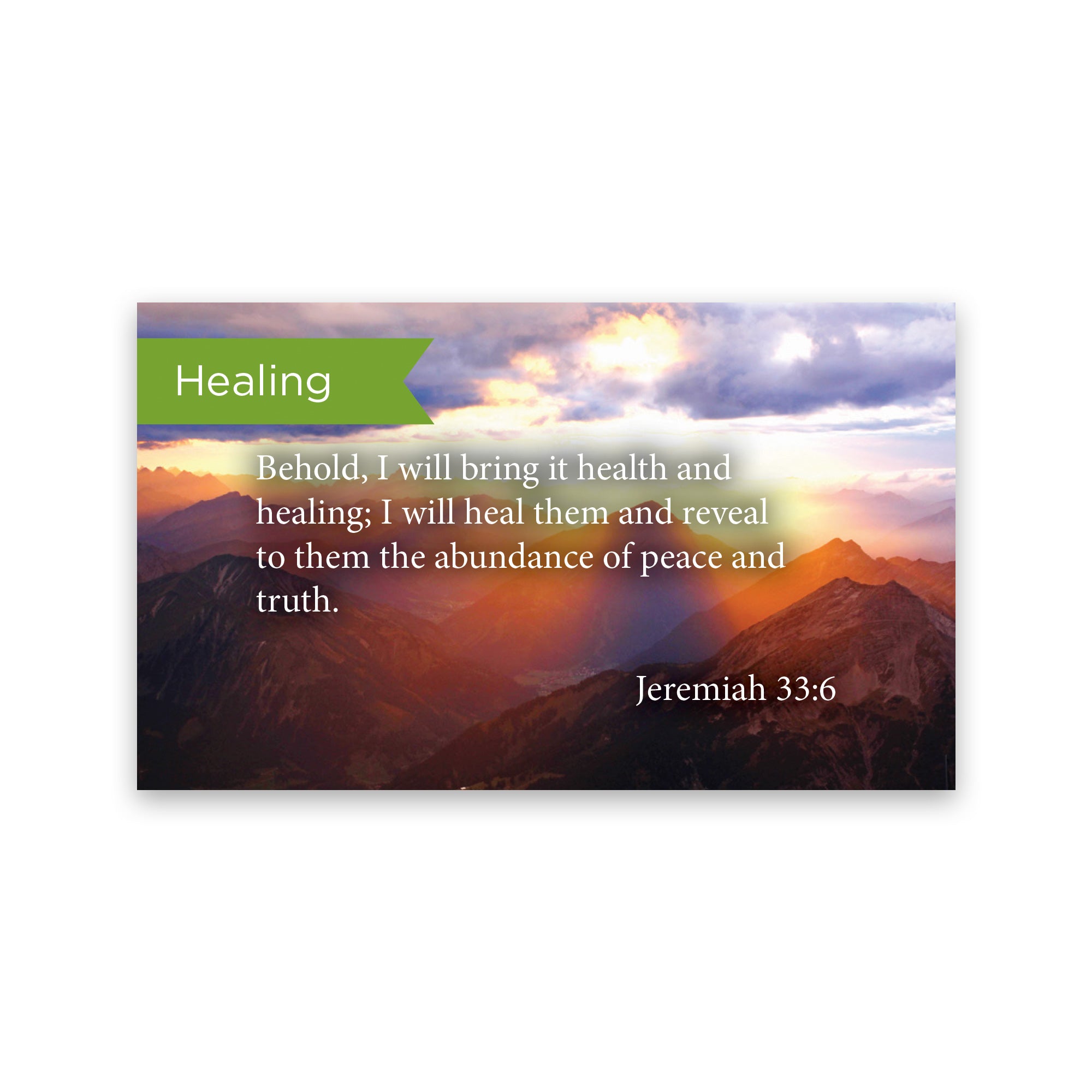 Healing, Jeremiah 33:6, Pass Along Scripture Cards, Pack 25