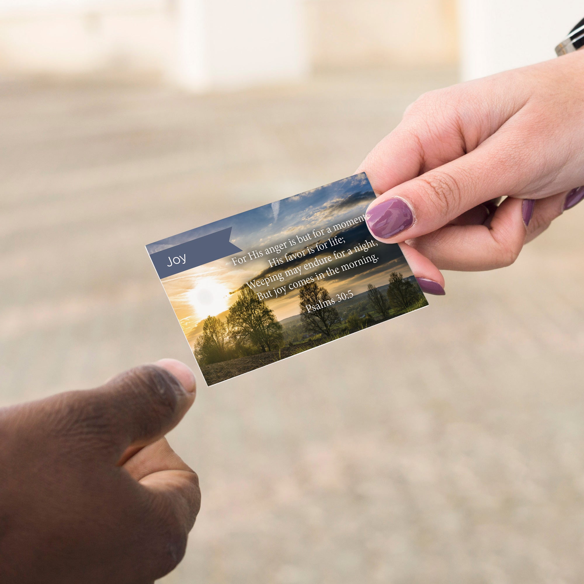 Joy, Psalms 30:5, Pass Along Scripture Cards, Pack 25