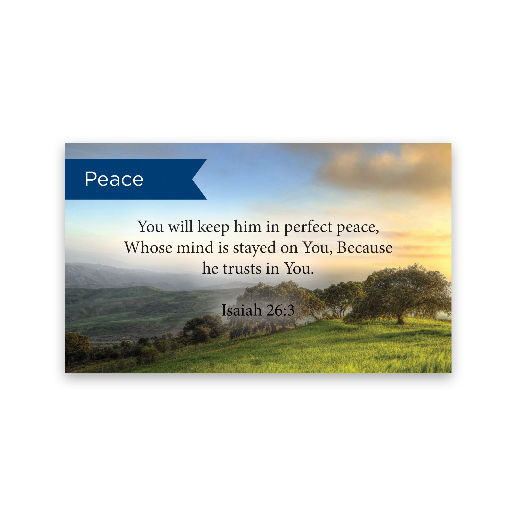 Pass Along Scripture Cards, Peace, Isaiah 26:3, Pack 25