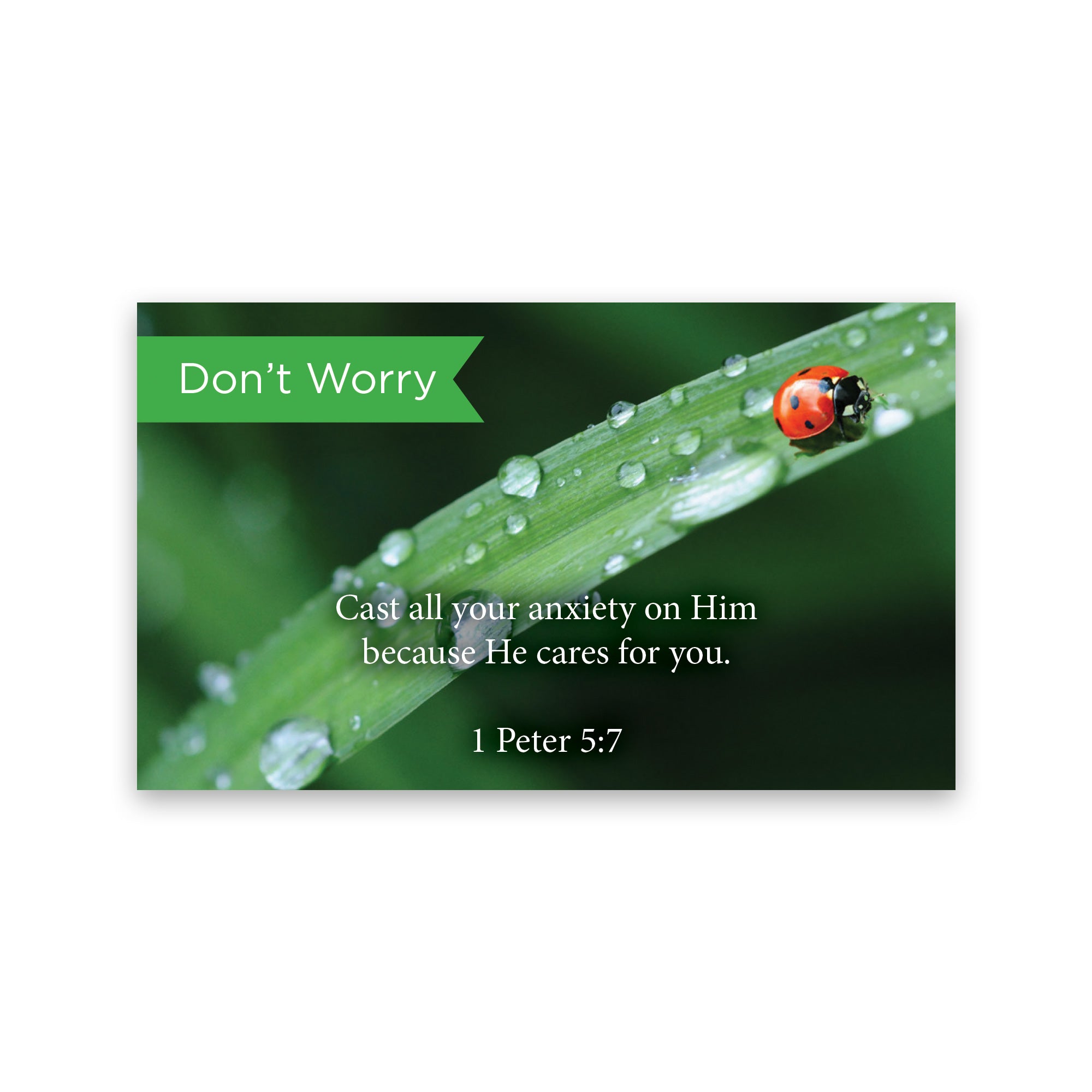 Pass Along Scripture Cards, Don't Worry, 1 Peter 5:7, Pack 25