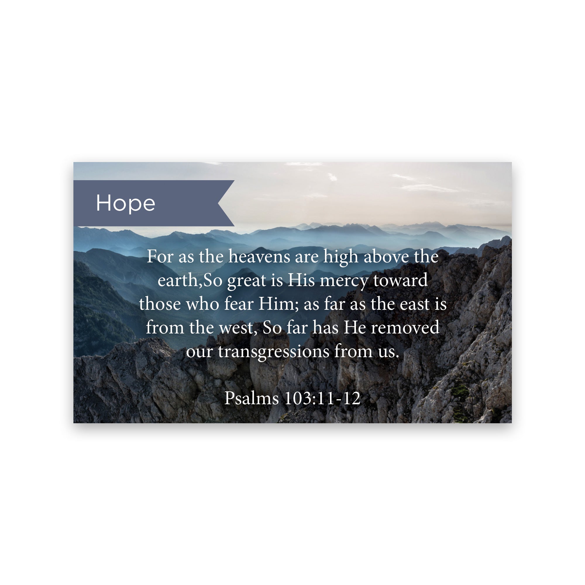Pass Along Scripture Cards, Hope, Psalms 103:11-12, Pack 25