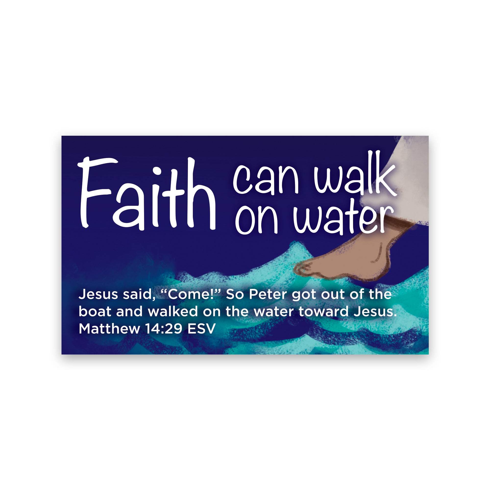 Children's Pass Along Scripture Cards - Faith Can Walk on Water, Pack of 25