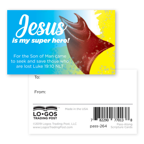 Children's Pass Along Scripture Cards - Jesus is My Superhero, Pack of 25