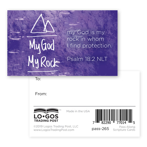 Children's Pass Along Scripture Cards - God is My Rock, Pack of 25