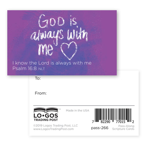 Children's Pass Along Scripture Cards - God is Always With Me, Pack of 25