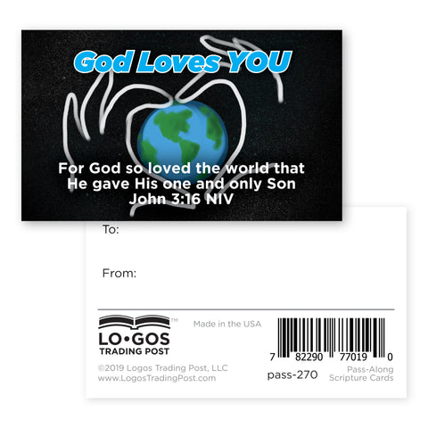 Children's Pass Along Scripture Cards - God Loves You, Pack of 25