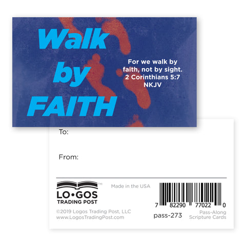 Children's Pass Along Scripture Cards - Walk by Faith, Pack of 25