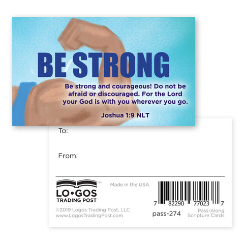 Children's Pass Along Scripture Cards - Be Strong, Pack of 25
