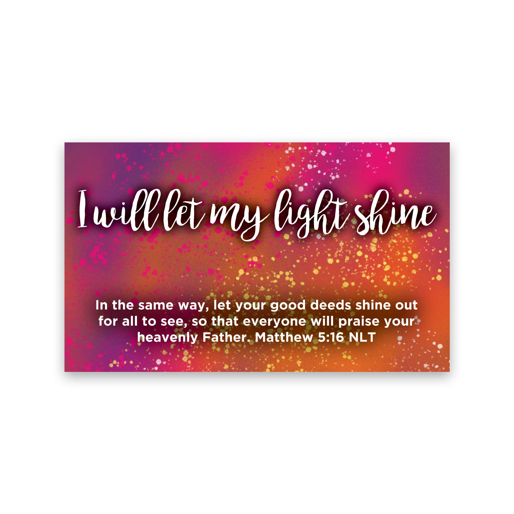Children's Pass Along Scripture Cards - I Will Let My Light Shine, Pack of 25