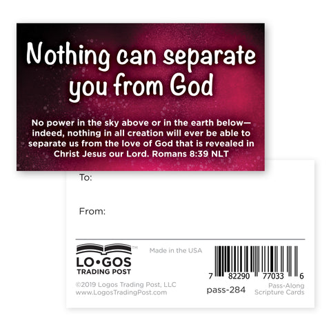 Children's Pass Along Scripture Cards - Nothing Can Separate You From God, Pack of 25