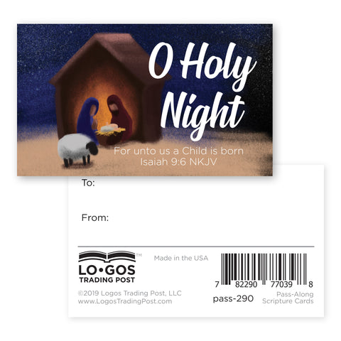Christmas, Pass Along Scripture Cards, O Holy Night, Isaiah 9:6, Pack of 25