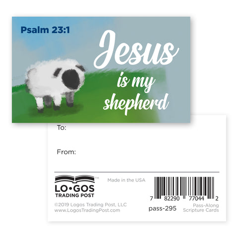 Children and Youth, Pass Along Scripture Cards, Jesus is my Shepherd, Psalm 23:1 Pack of 25