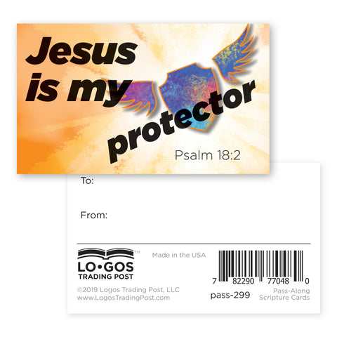 Children and Youth, Pass Along Scripture Cards, Jesus is my Protector, Psalm 18:2, Pack of 25