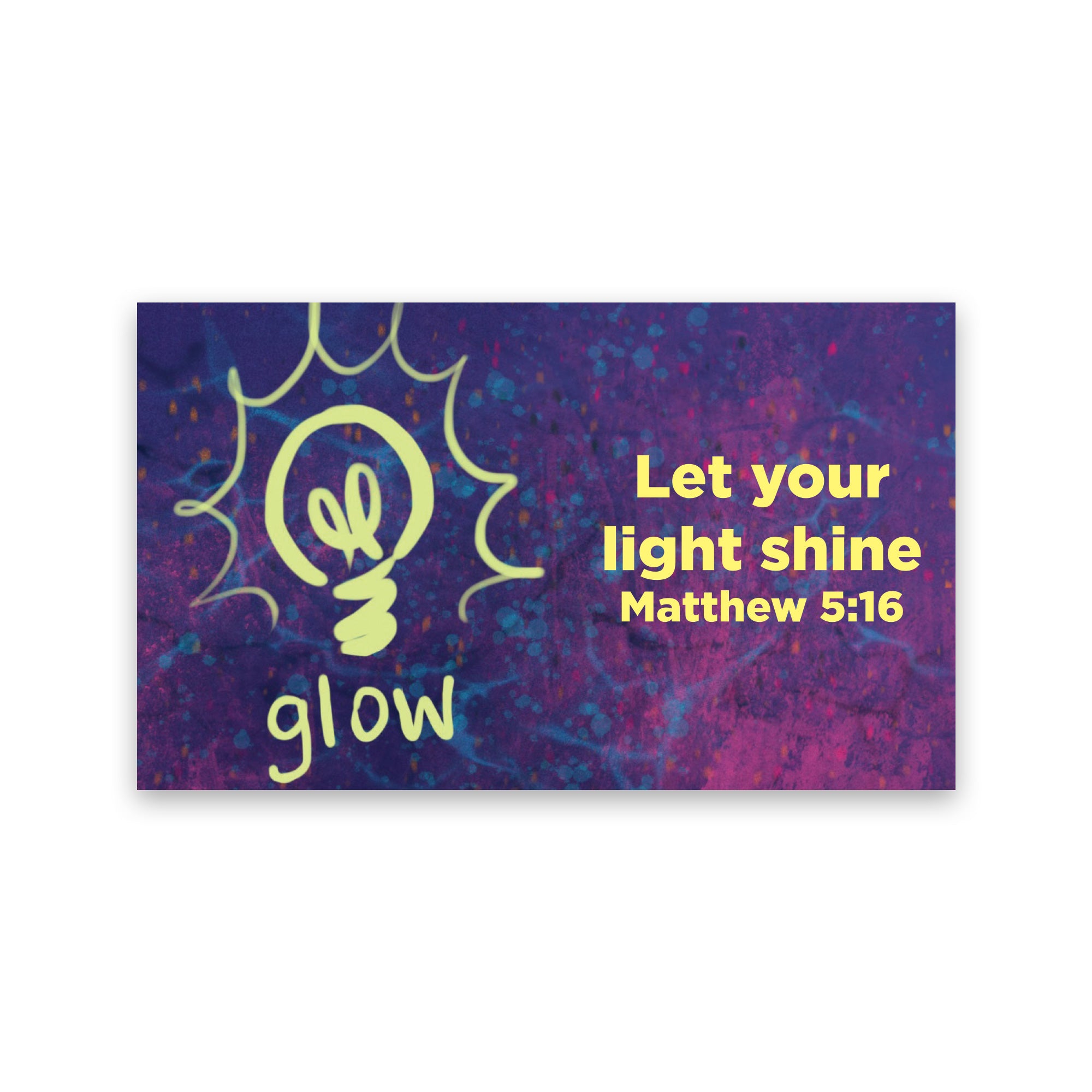 Children and Youth, Pass Along Scripture Cards, Glow, Matthew 5:16 Pack of 25