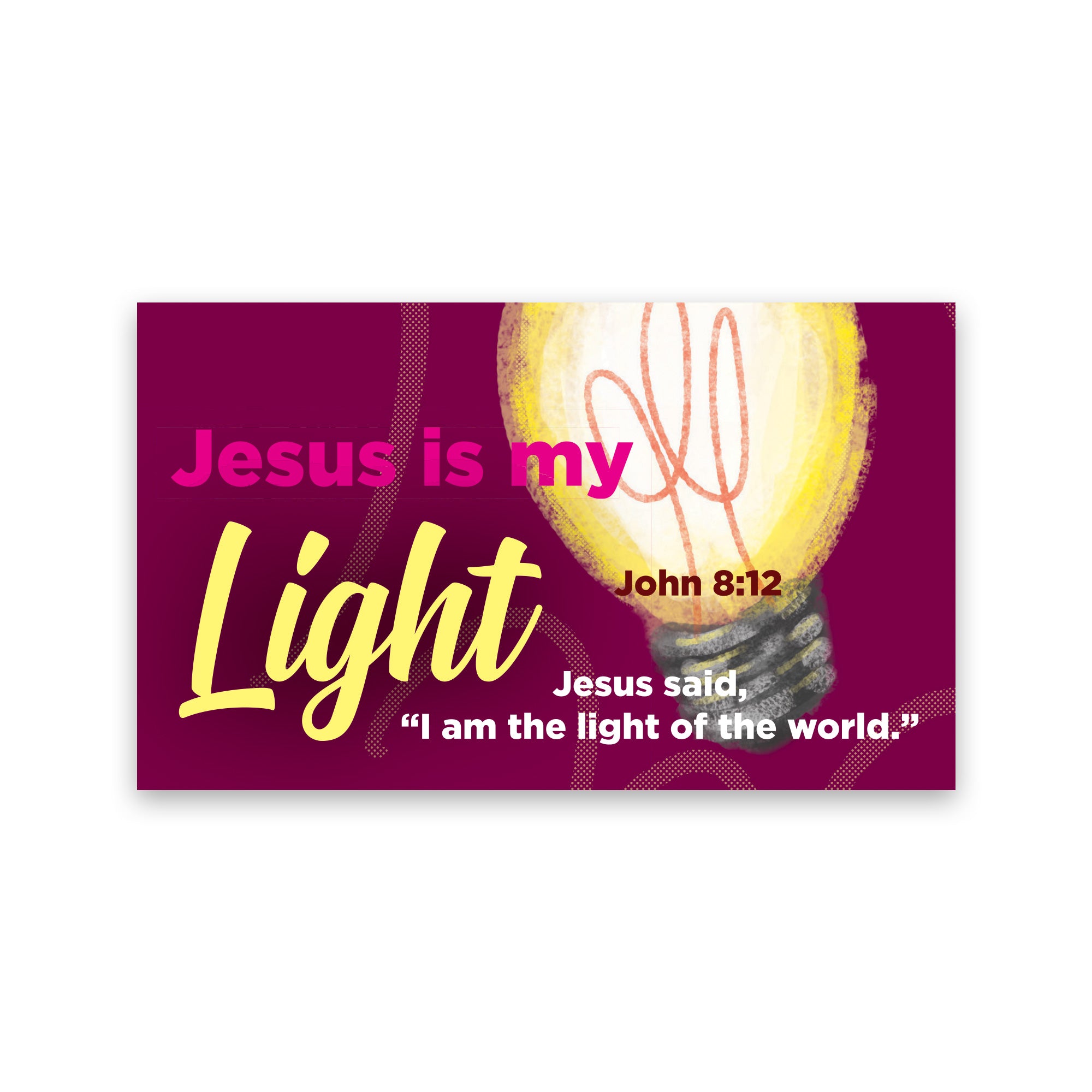 Children and Youth, Pass Along Scripture Cards, Jesus is my Light, John 8:12, Pack of 25