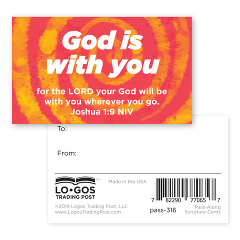 Children and Youth, Pass Along Scripture Cards, God is With You, Joshua 1:9, Pack of 25