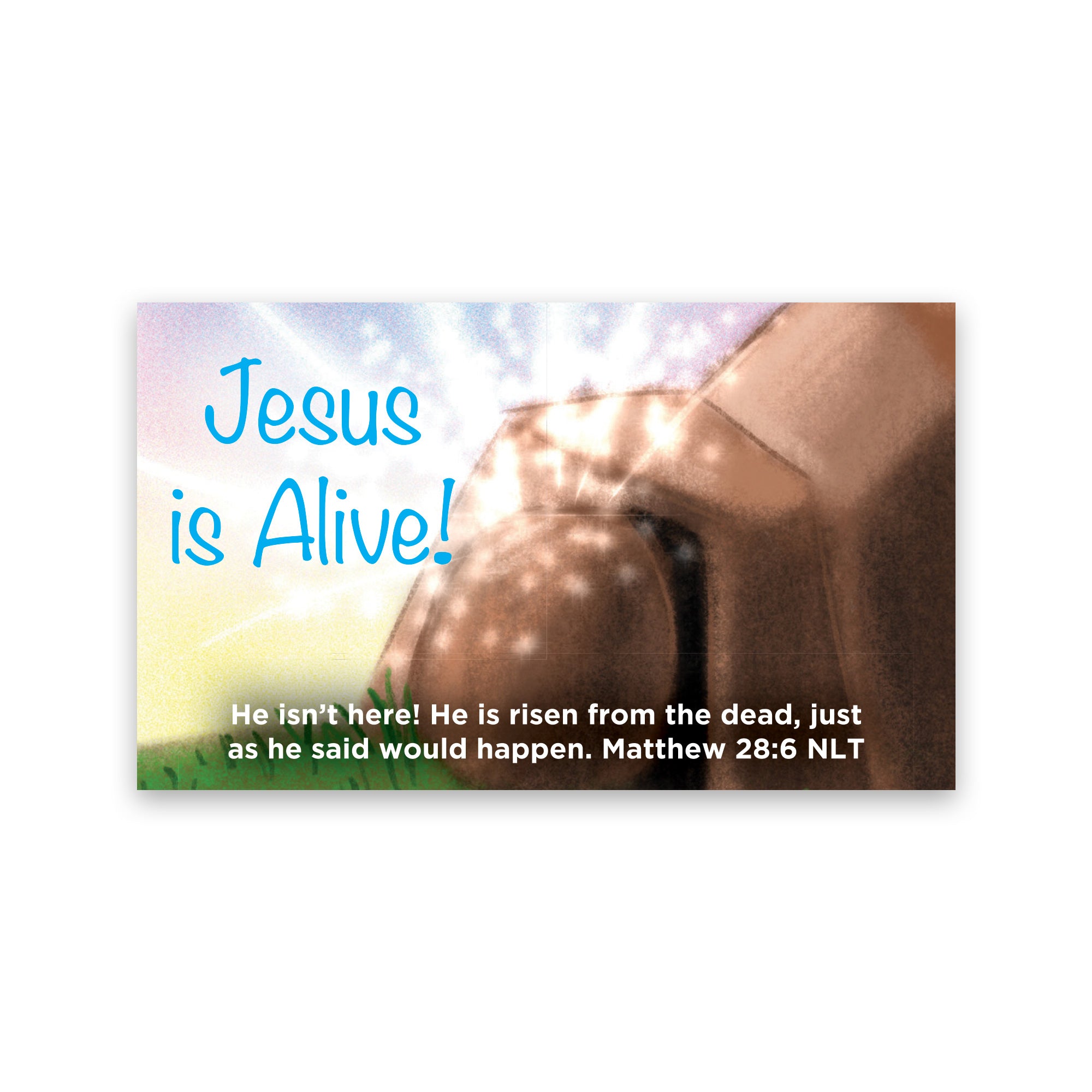 Easter, Pass Along Scripture Cards, Easter, Jesus is Alive (Empty Tomb), Matthew 28:6, Pack of 25