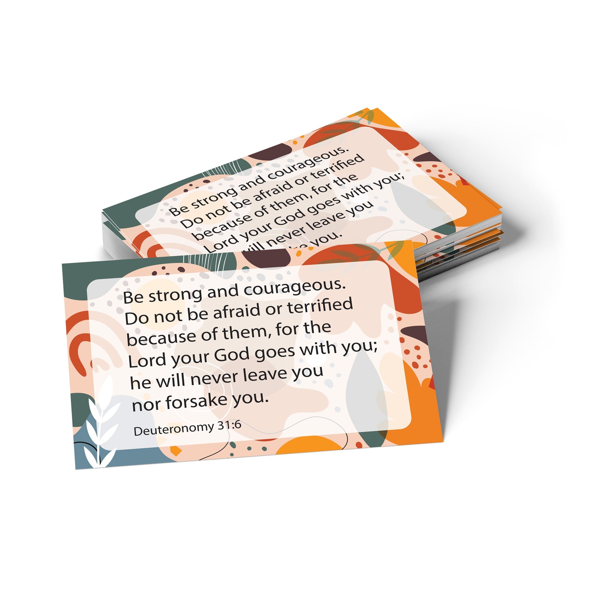 Strong and Courageous, Deuteronomy 31:6, Pass Along Scripture Cards, Pack of 25