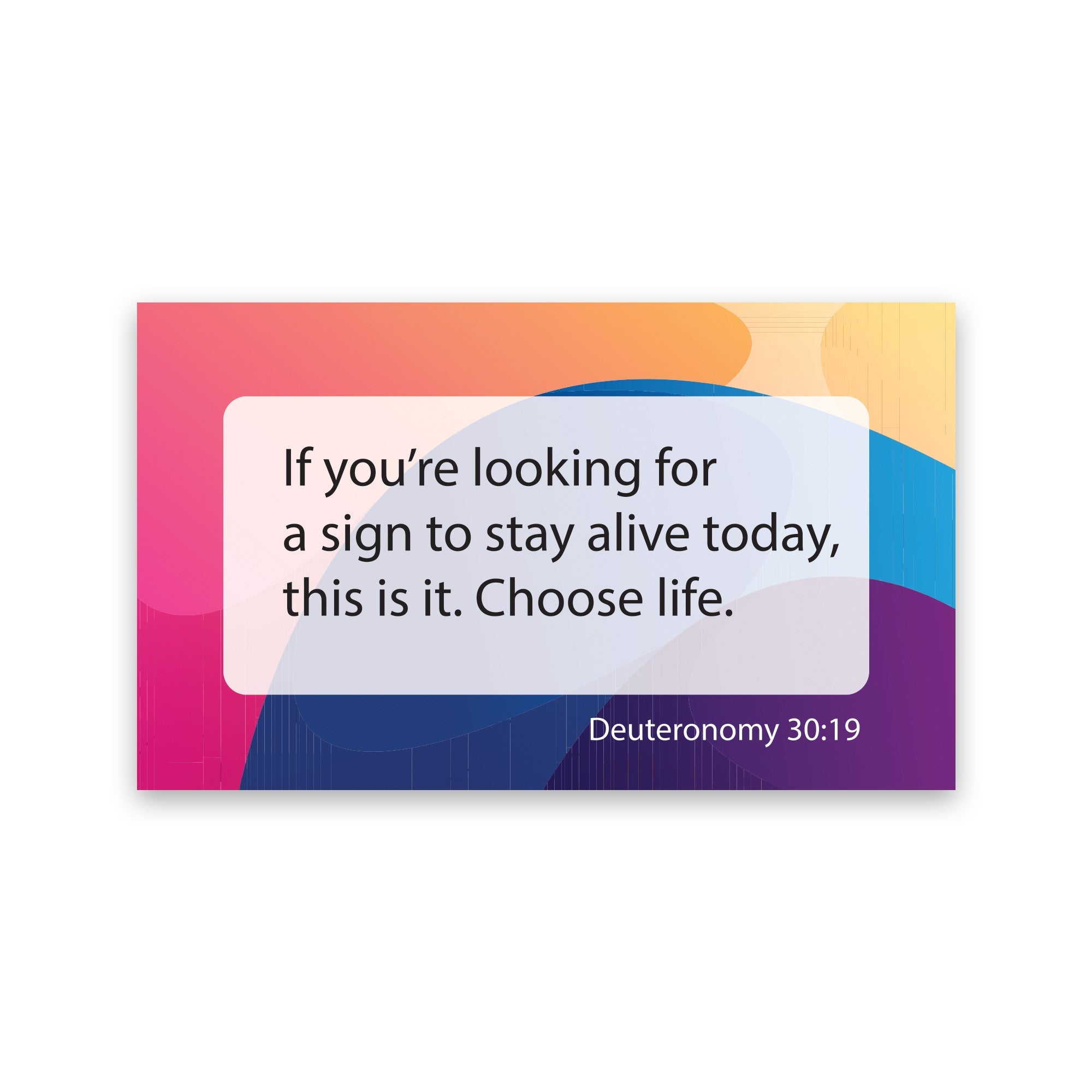 Stay Alive, Deuteronomy 30:19, Pass Along Scripture Cards, Pack of 25