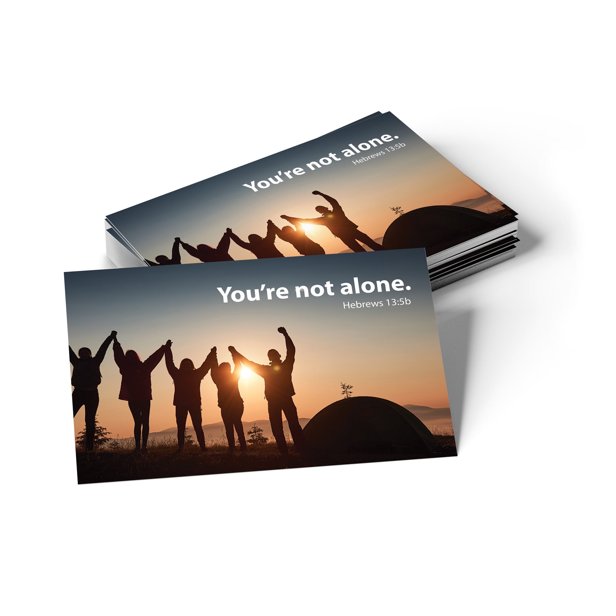 You're not alone, Hebrews 13:5b, Pass Along Scripture Cards, Pack of 25