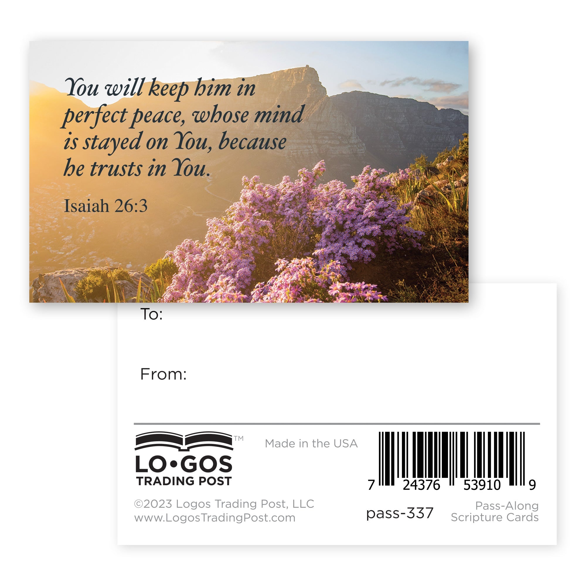 Perfect Peace, Isaiah 26:3, Pass Along Scripture Cards, Pack of 25 ...