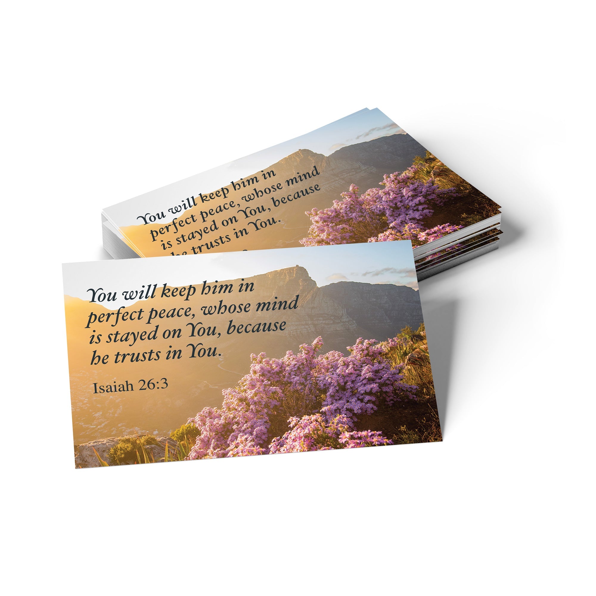 Perfect Peace, Isaiah 26:3, Pass Along Scripture Cards, Pack of 25
