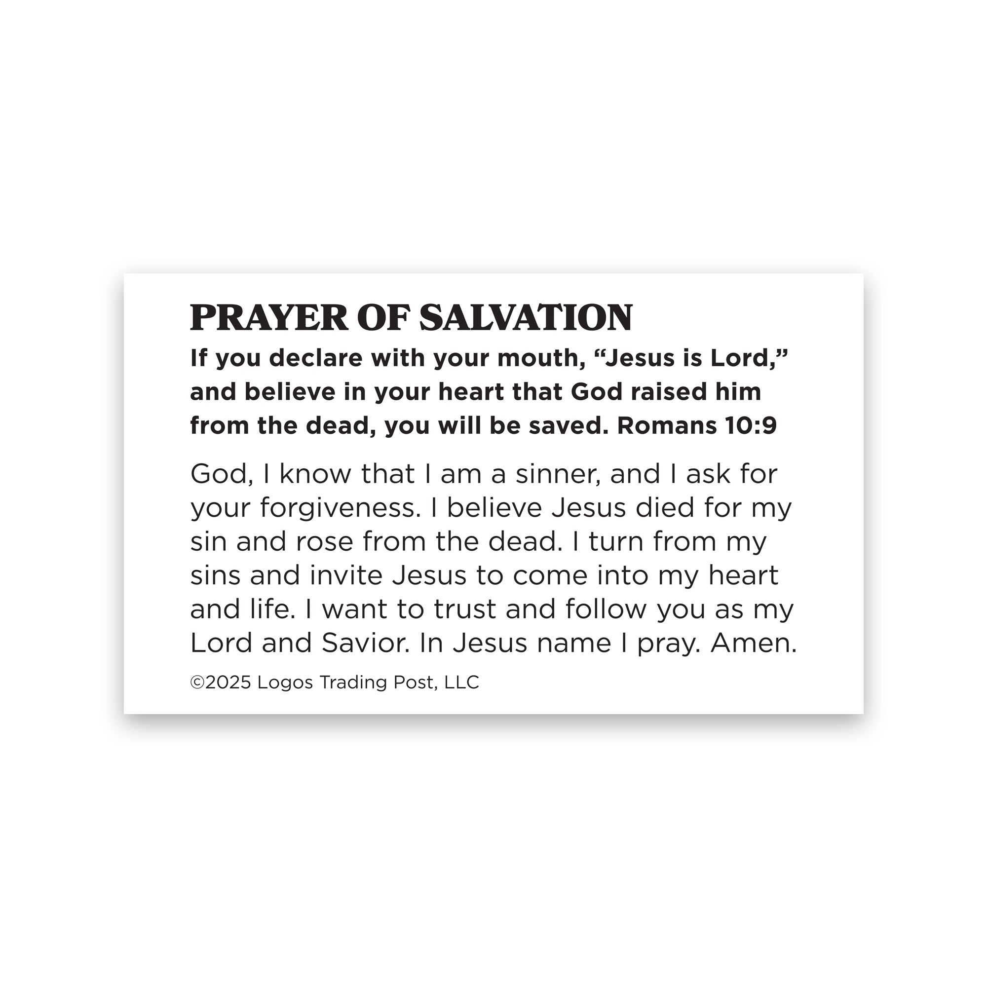 Do You Know/Salvation, Romans 10:9, Pass Along Scripture Cards, Pack of 25