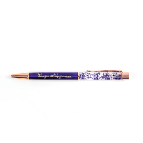 Floating Flower Pen Purple – Bless You and Keep You, Num 6:24