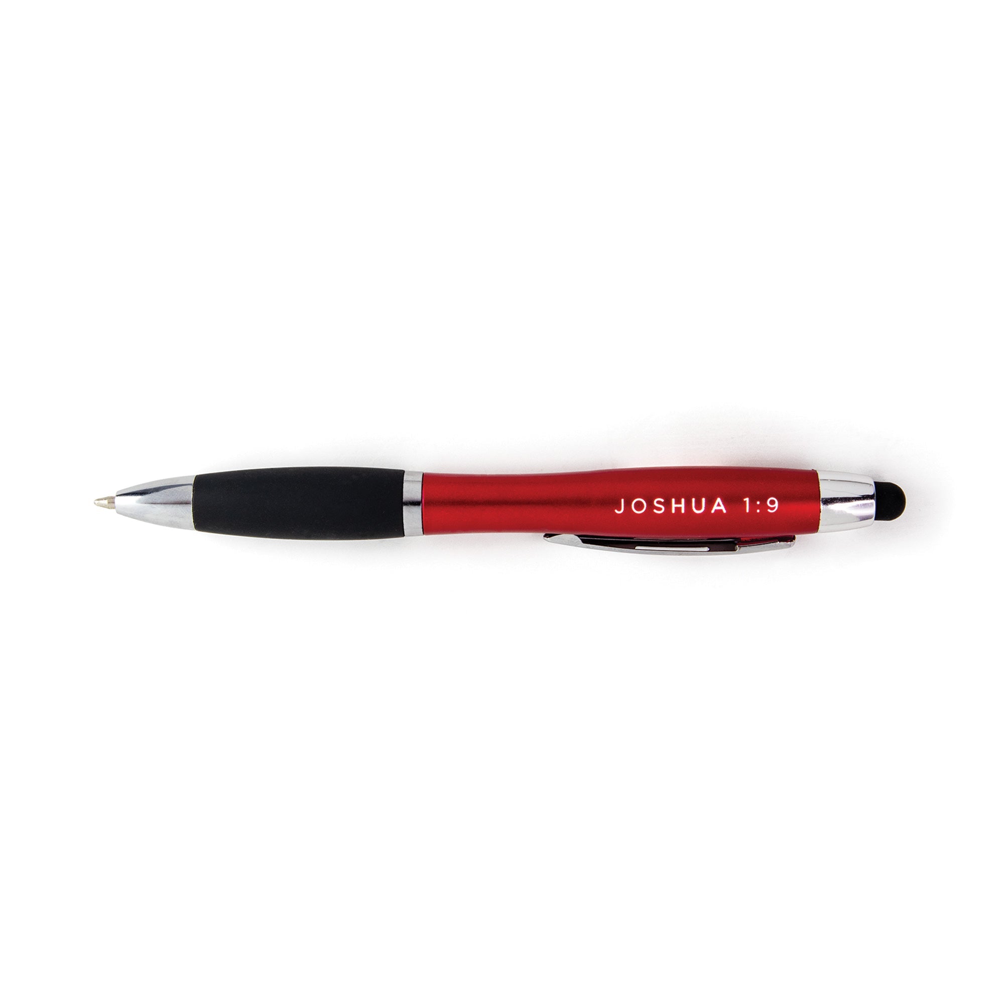 Strong and Courageous Illuminated Scripture Stylus Pen - Red