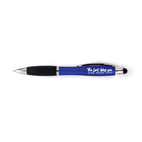 The Lord Bless You Illuminated Scripture Stylus Pen - Light Blue